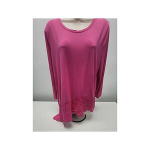 New Directions Women Blouse Pink Long Sleeve  Size L